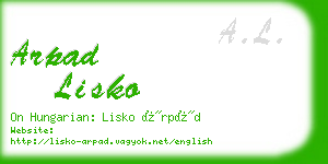 arpad lisko business card